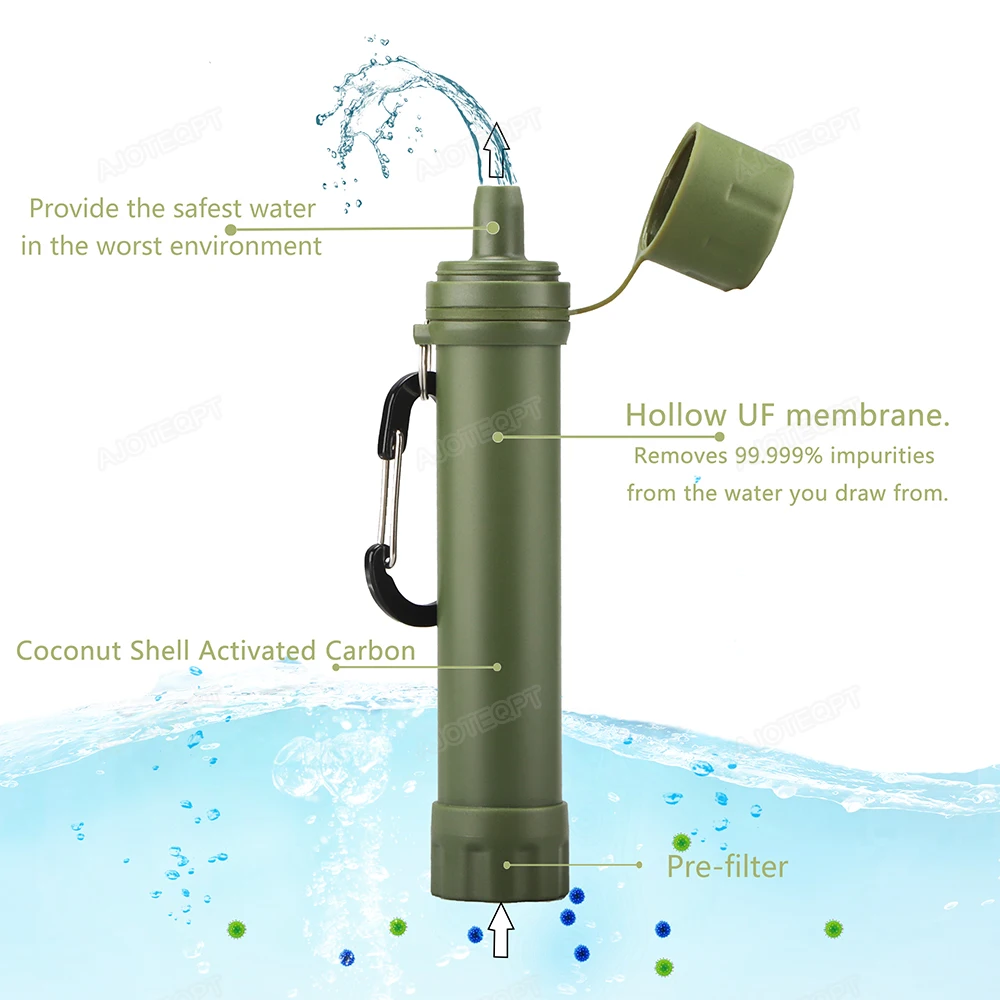 Mini Portable Personal Water Purifier Filter Filtration System Water Straw for Backpack