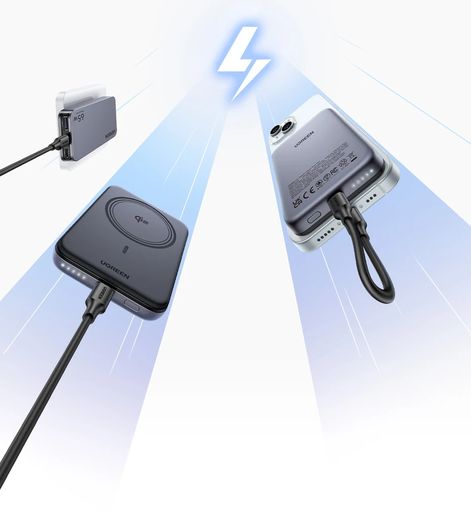 Baseus mini Magsafe Power Bank & 22.5W Power Bank Built in USB-C Cable Baseus mini Magsafe Power Bank & 22.5W Power Bank Built in USB-C Cable