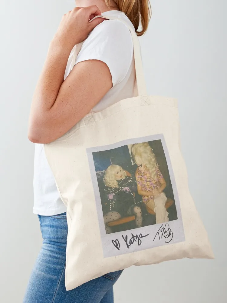 TRIXIE AND KATYA PUSSY WATCH Tote Bag custom fabric bag Portable shopping bag Shopper handbag