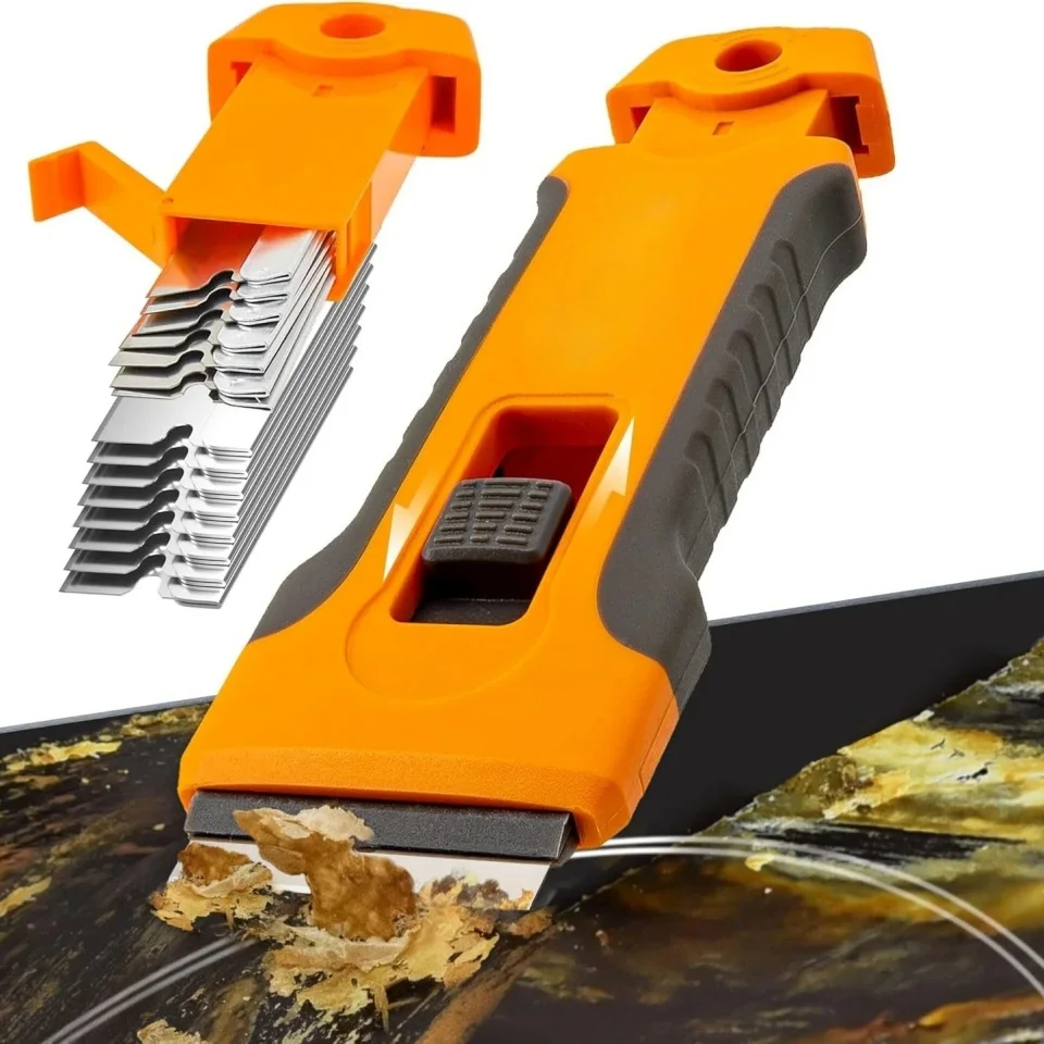 Professional Ceramic Scraper Knife Blade Non Scratch Glass Scraper Tool for Stove Oven Cleaning with Integrated Blades