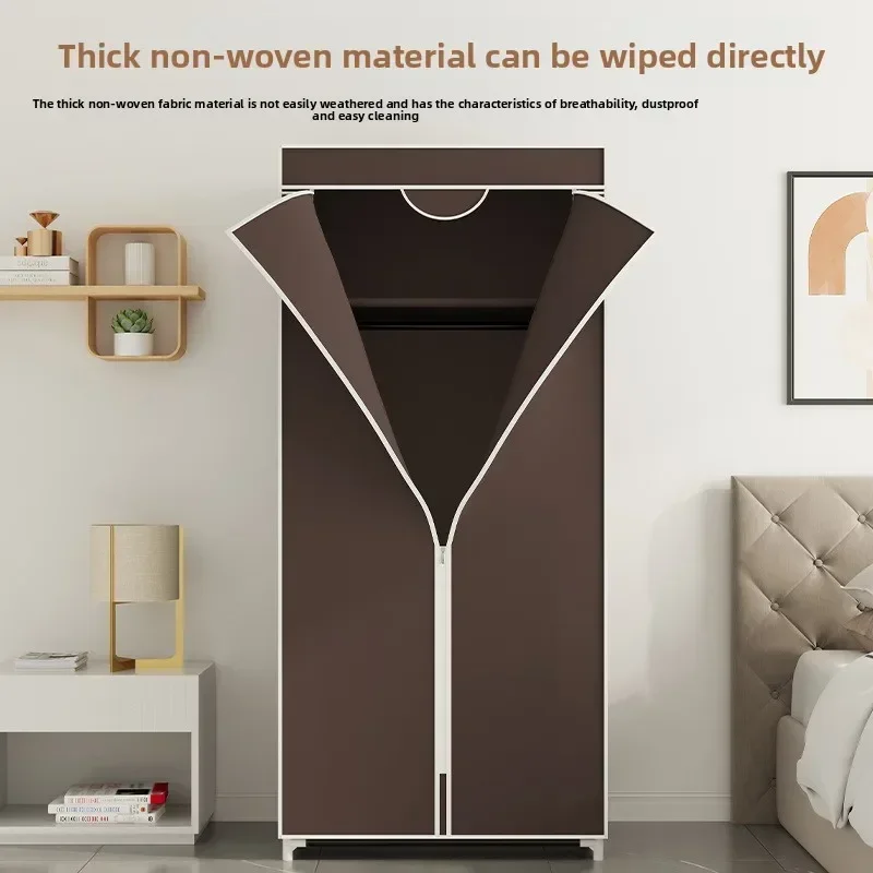 

Stable Cloth wardrobe steel frame folding non-woven fabric simple assembly and storage simple wardrobe Durable
