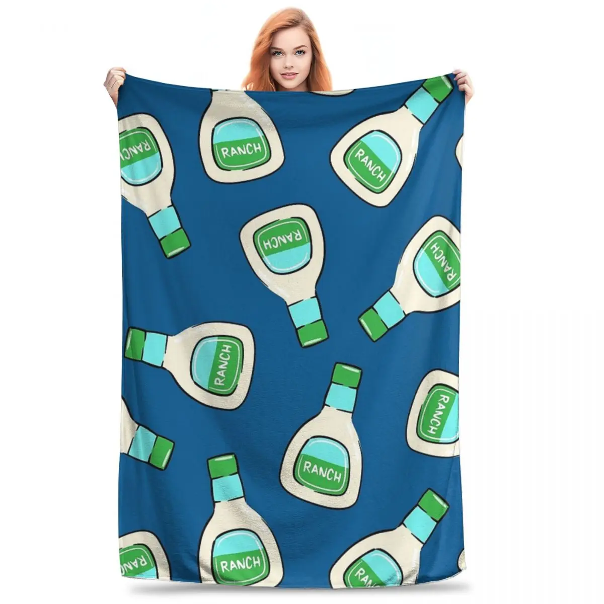 Ranch - Salad Dressing Bottle Blankets Flannel Super Soft Sofa Throw Blankets For Couch Bedding Office Throws Bedspread Quilt