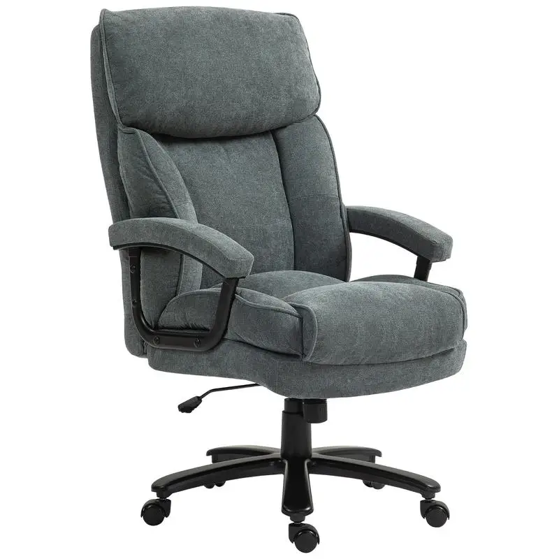 

Big and Tall Office Chair, 200 Lb. Capacity, Heavy Duty Construction, Soft Upholstery, Gray