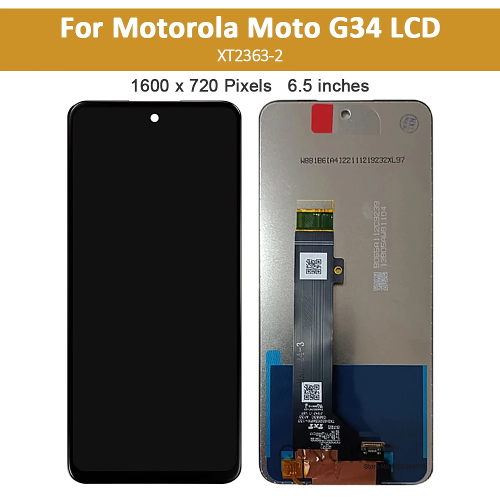 Imagem -02 - Lcd Touch Screen Digitalizador Montagem para Motorola Moto G34 Lcd Xt23632 65 Polegadas Original