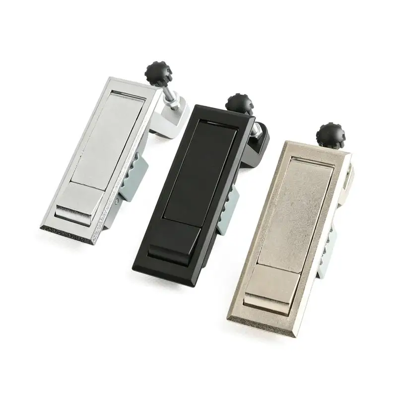 Adjustable Push Button Lock Zinc Alloy Heavy Duty Flat Latch Hasp for Home Cabinet Suitcase Toolbox Locker Use