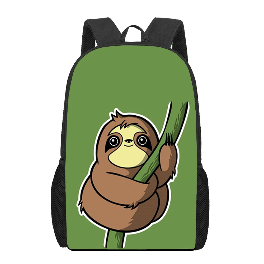 Cute Cartoon Sloth Pattern Backpack Wild Animals School Bag for Teenage Kids Boys Girls Lightweight Backpack Travel Bag 16 Inch