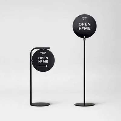 Billboard display board wrought iron signboard outdoor display stand vertical floor welcome indication guide sign