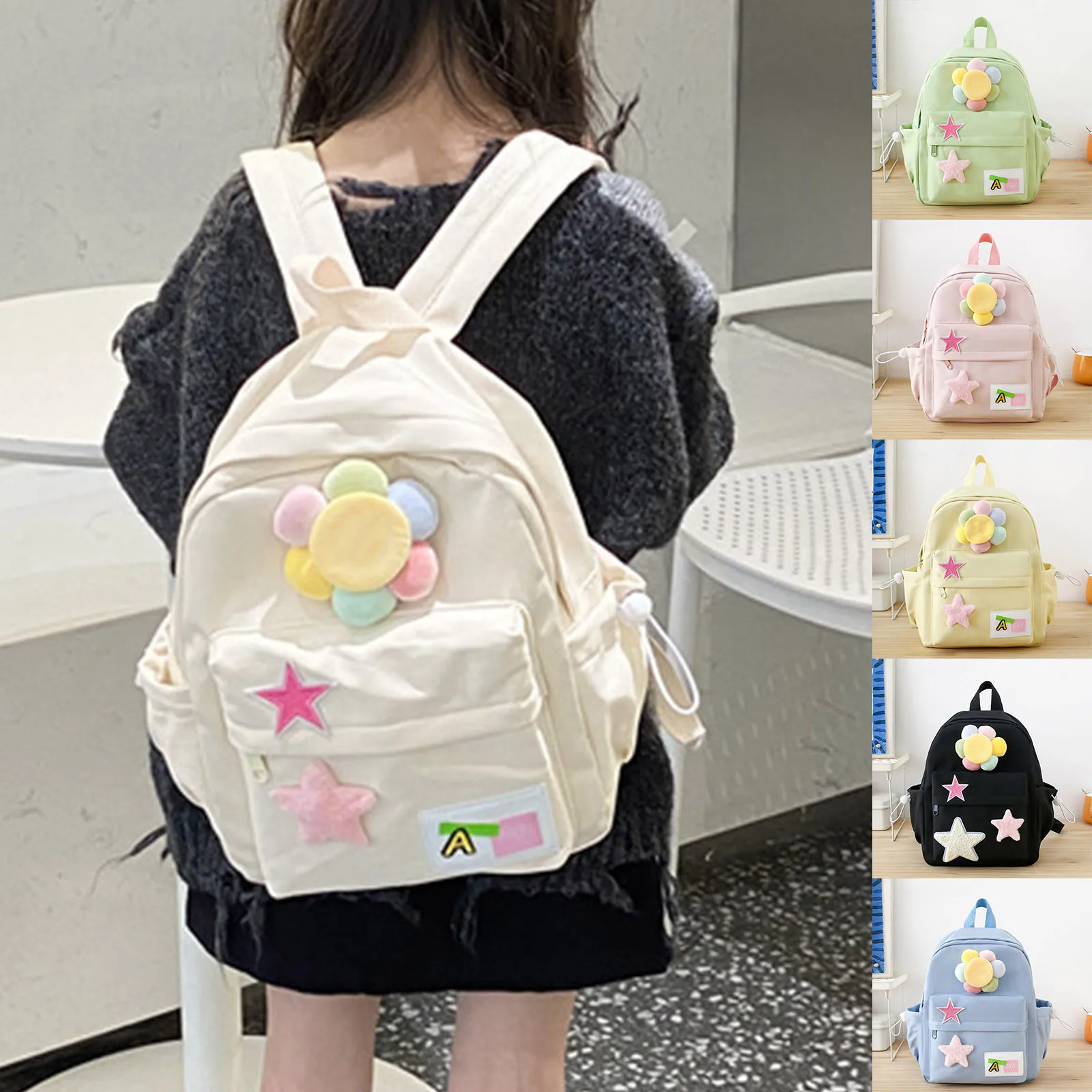 Korean Sweet All Match Star Backpacks Japanese Women Streetwear Y2k Aesthetic Schoolbags High-capacity Kawaii Backpack Students