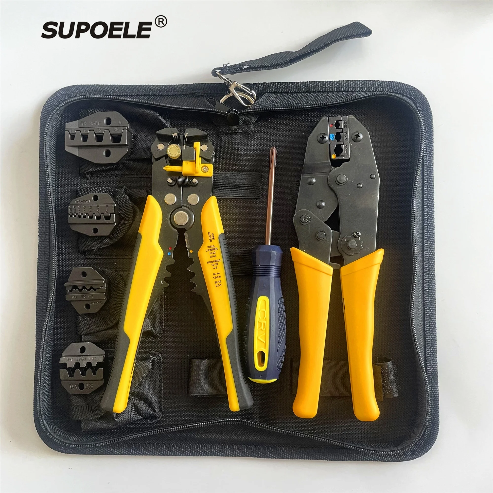 Steel Electrical Hand Crimping Tool Set Wire Crimper Plier With 4 Jaws Multifunctional Wire Stripper OEM