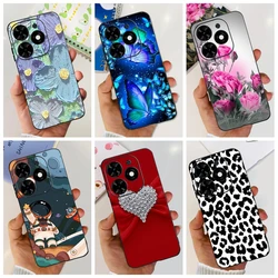 For Tecno Spark Go 2024 Case Popular Flower Astronaut Capa Silicone Soft Cover For Tecno SparkGo 2024 BG6 Shockproof Phone Shell