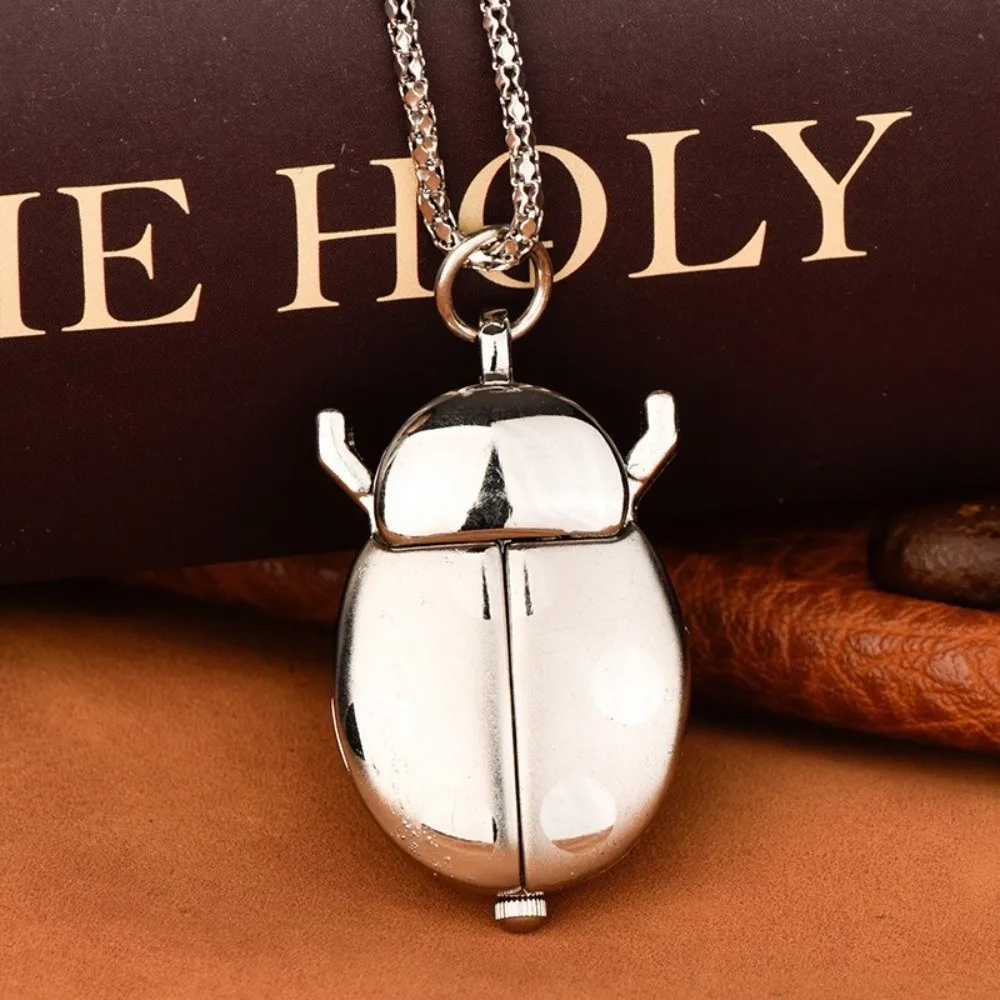 New Multi-color Ladybug Pocket Watch Lightweight with Chain Beetle Pocket Watch Quartz Pocket Watch