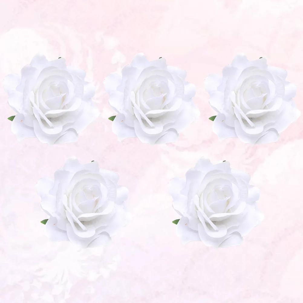 

5pcs 10Cm Artificial Rose Brooch Pin Wedding Corsage Floral Clip For Bridesmaid Groom Flower Girls Dresses Evening Party Prom