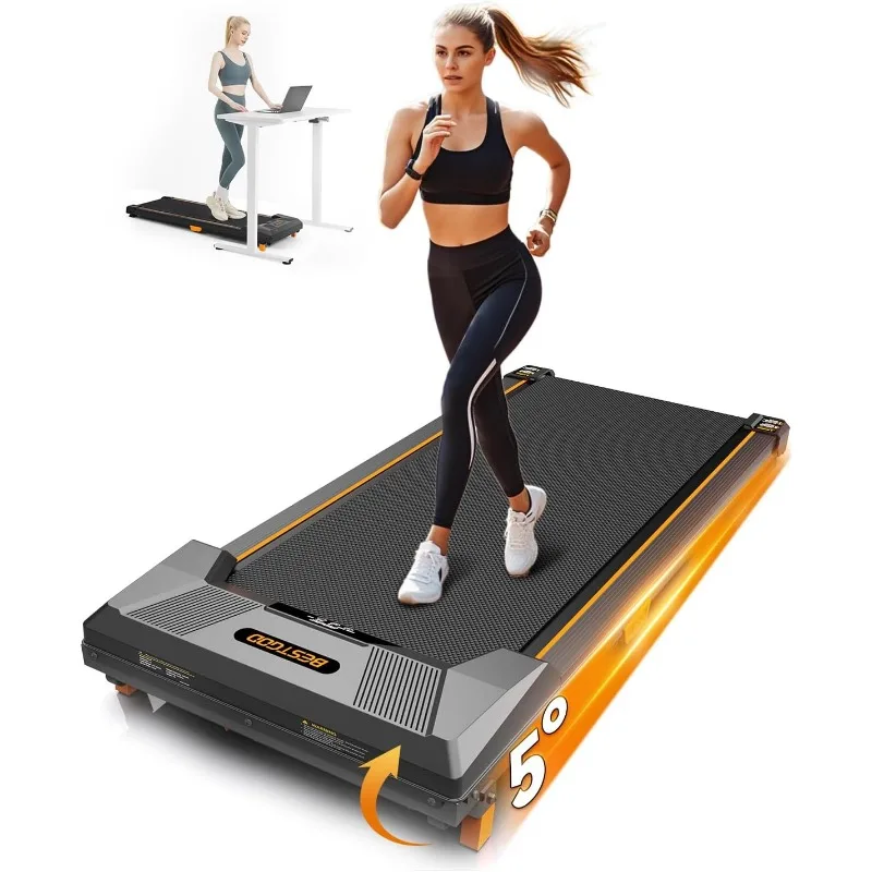 Walking Pad Treadmill, Incline Under Desk Treadmill 330lbs Capacity, 2.5HP Portable Treadmills for Home