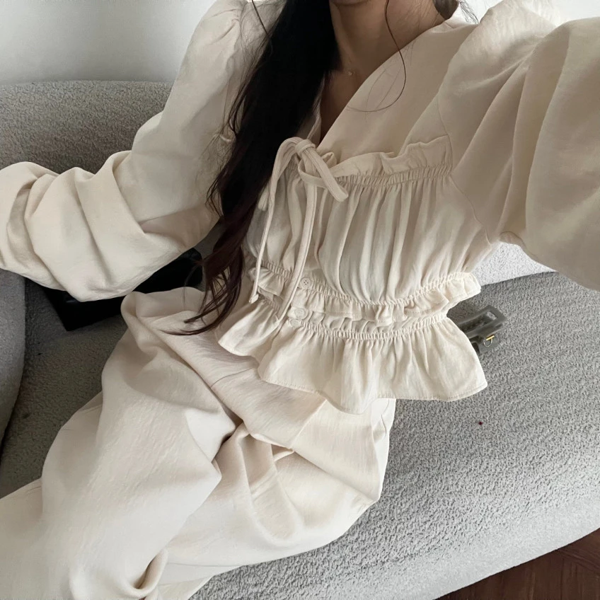 2026 New Fashion Korean Style Waist-Cinching Casual Set Pants Women's Autumn Collection Two-Piece Suit from China