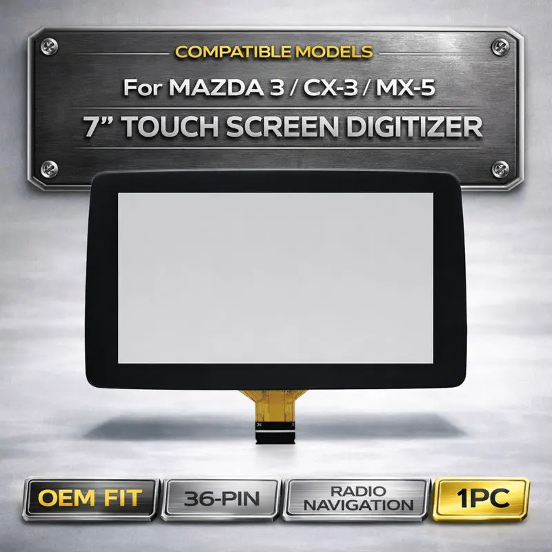 

7-дюймовый сенсорный экран (дигитайзер) для Mazda 3, CX-3, MX-5, для радио и навигации, емкостный, оригинальный (OE) TM070RDZ38, запчасти для дисплея
