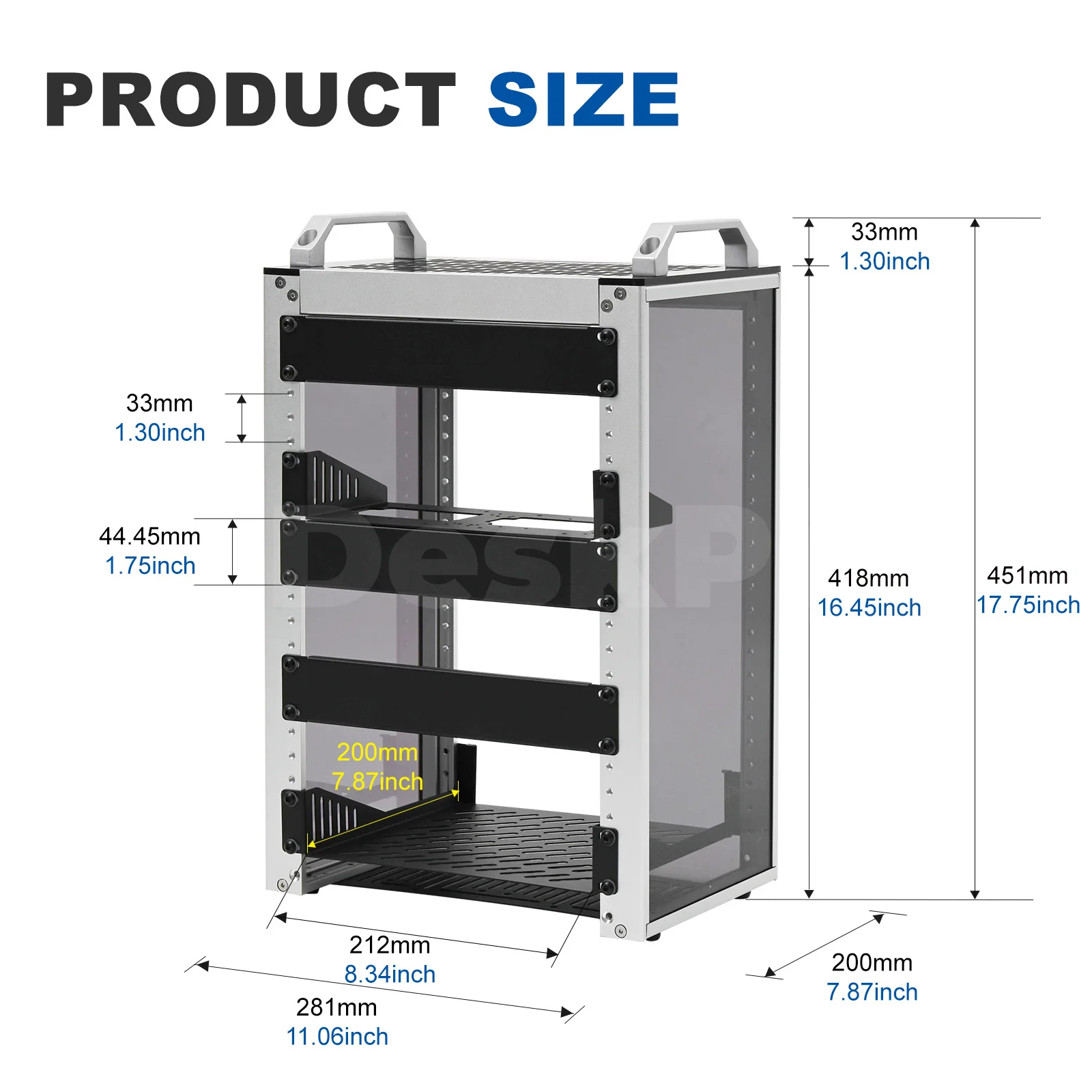 DeskPi RackMate T1 Rackmount، خزانة خادم 10 بوصة 8U للشبكة والخوادم ومعدات الصوت والفيديو