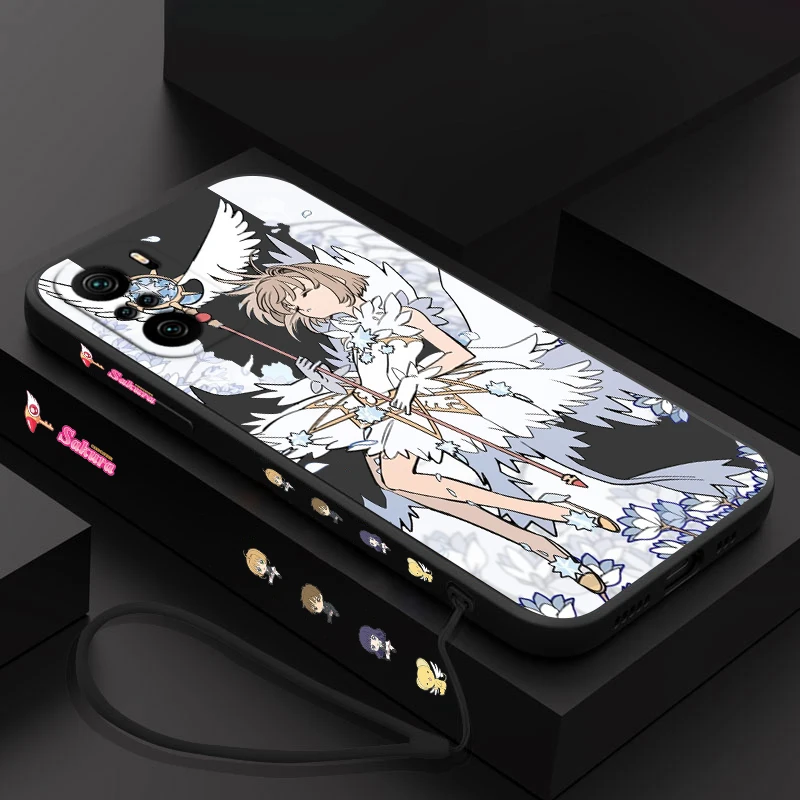 Cardcaptor Sakura For Xiaomi Redmi Note 13 12 12Pro 11 11S 11T 10S 10 Pro Plus 5G Liquid Left Rope Phone Case