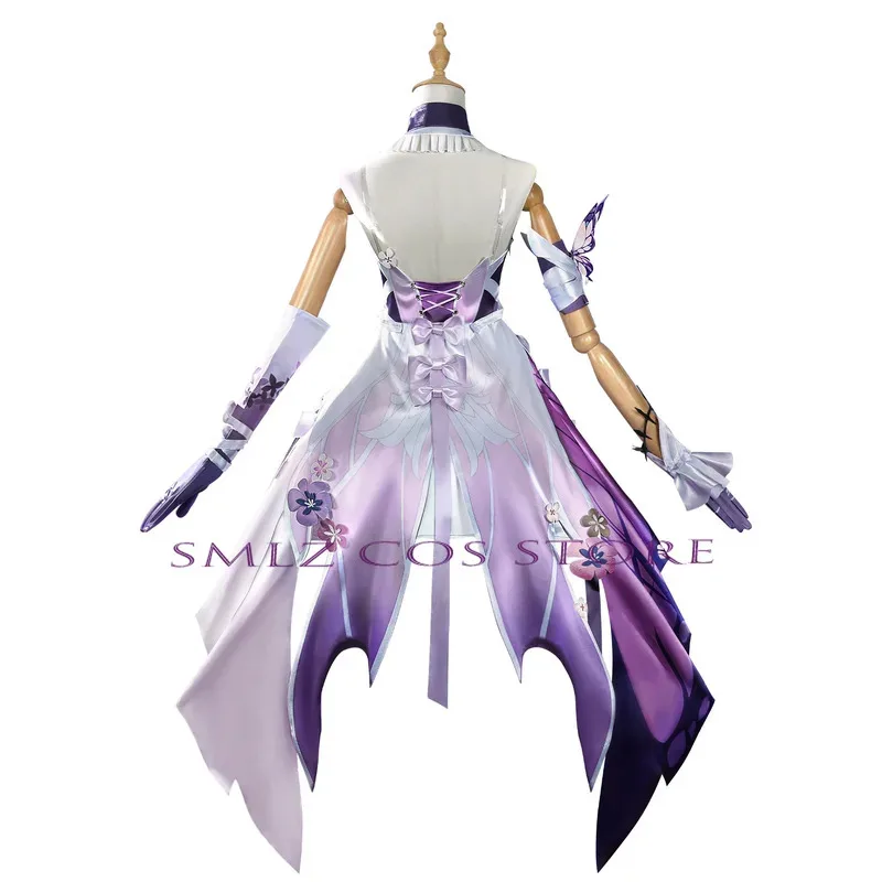 

CyHonkai Star Rail Cosplay Castorice Costume Dress Wig Headwear Butterfly Flower Props Anime Castorice Role-play Suit for Woman