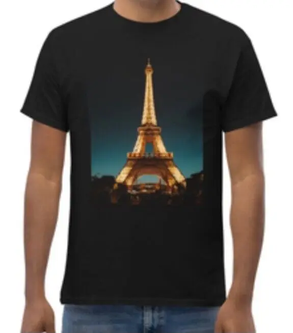 Glowing Eiffel Tower Graphic T-Shirt