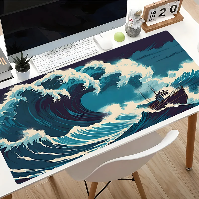 Sea Wave Mouse Pad Office Computer Desk Mat Gamer Extended Mousepad Tablet Varmilo Keyboard Pad carpet Gaming E-sports Mausepad