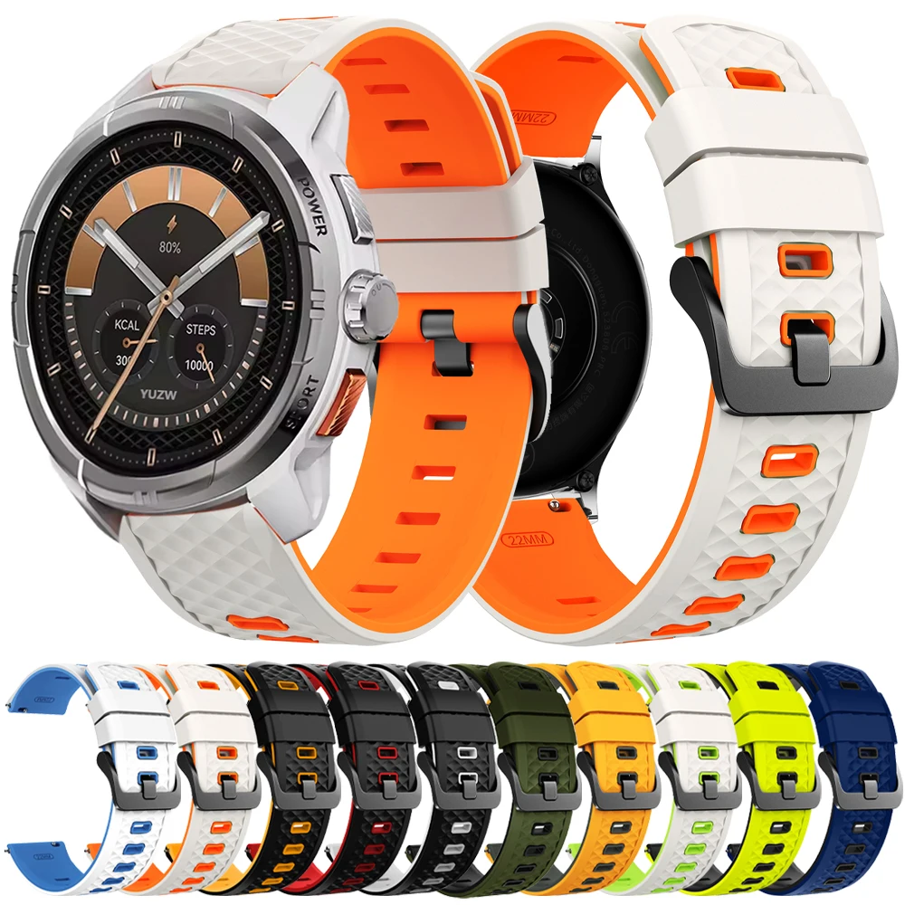 22mm Smart Watch Band for HAYLOU Solar 5/Ultra/Lite Silicone Replacement Bracelet for HAYLOU Watch 4 4S/S6/R8 Sports Watch Strap