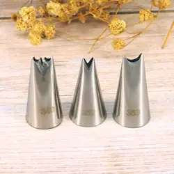 #340 #352 #353 Cupcake Decorating Tips Pastry Nozzles Fondant Decorations Leaf Tips Bakeware Stainless Steel Piping Nozzles