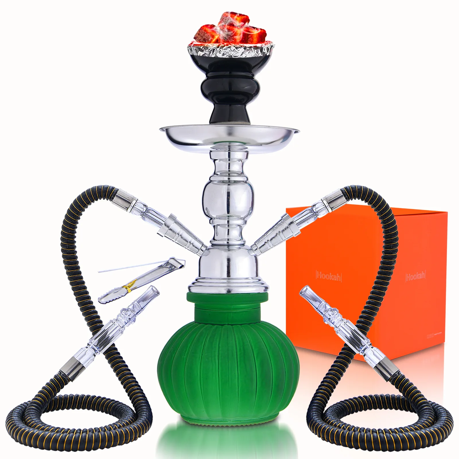 Small set of hookah bottles, double tube hookah accessories, complete set of gourd style shisha/hookah