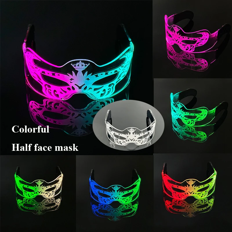 Modische Leuchtende Dekorative Brillen Neon-Licht-Dekoration LED-Sonnenbrille für Nachtclub DJ Tanz Musik Rave Kostüm Nacht