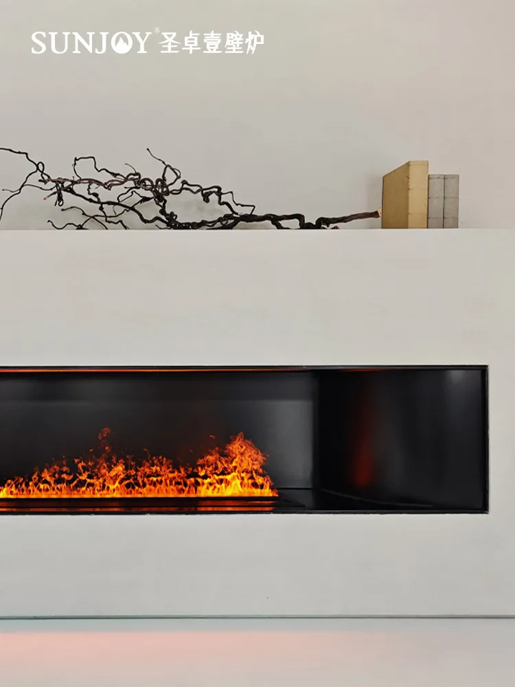 SUNJOY High-End 3D Atomized Fireplace Built-in Electronic Fireplace Steam Simulation Flame Living Room TV Cabinet Decoration