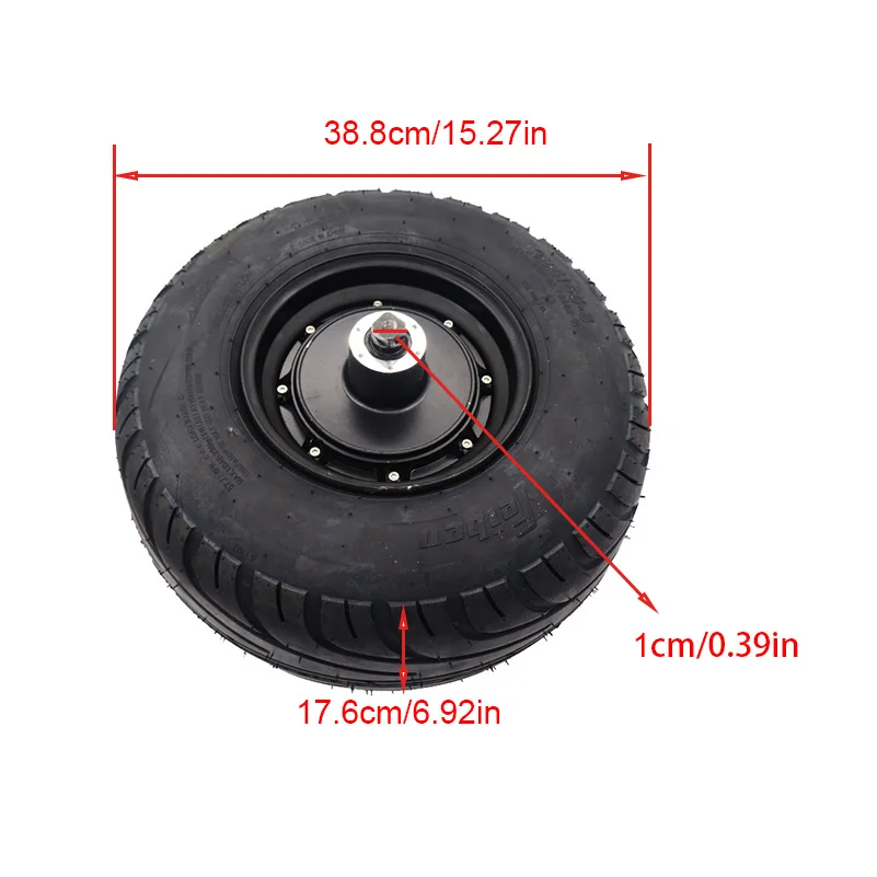 60V 2000W Motor Wheel Hub 225/55-8 Tubeless Tire Wheel for Citycoco Wheel Parts Replacement