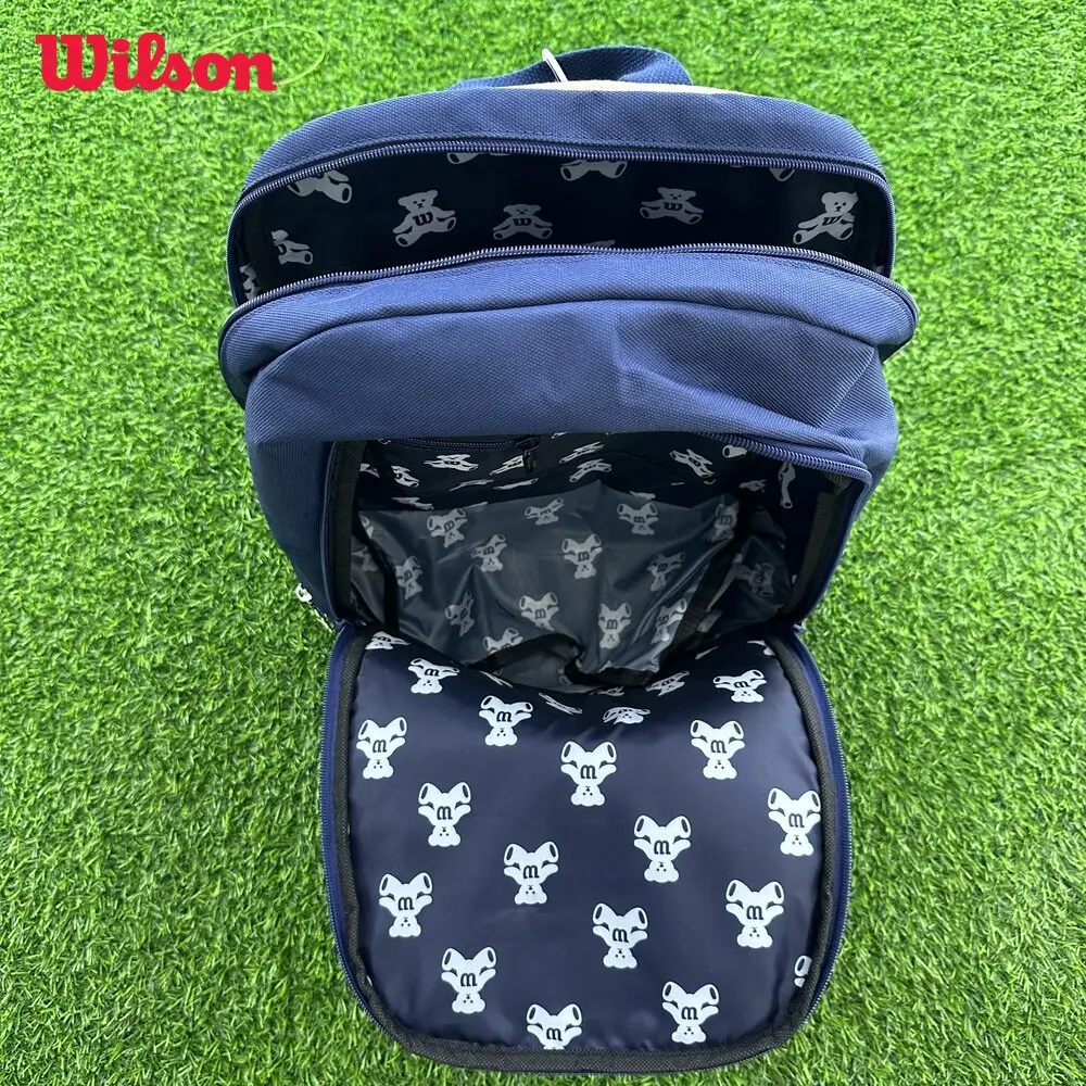 Wilson Tennis Bag Little Bear Tennis Racquet Bag Storage Bag Backpack Printed Backpack Can Accommodate 1-2 Rackets WR8027002001
