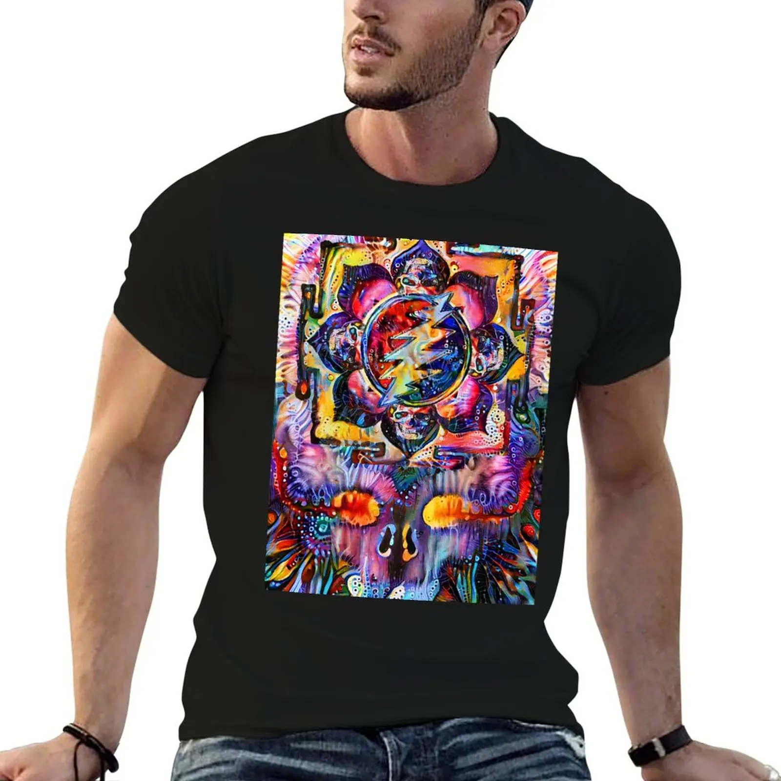 Sahasrara Yantra Bolt T-Shirt Labor Work Casual T-Shirt