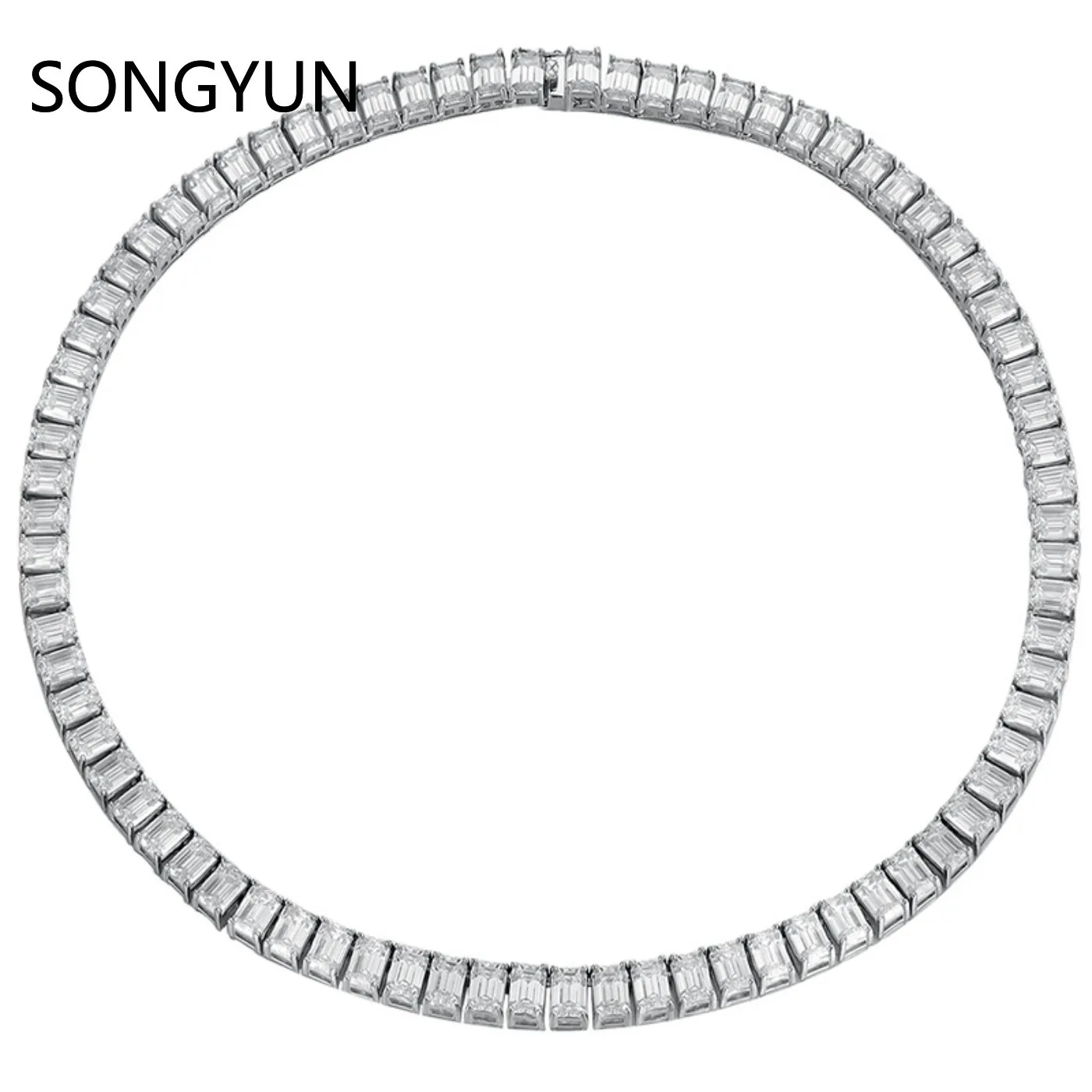 

SongYun Luxury Jewelry 925 Sterling Silver Tennis Chain Necklace For Women Men Moissanite Diamond Tennis Necklaces Fine Jewelry