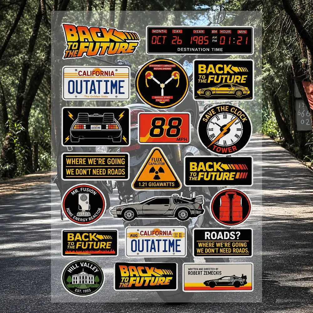 Character Sticker Set Waterproof Vinyl Decals For Laptop Phone Case Water Bottle Helmet Skateboard A-B-Back-S To T-the Future-S