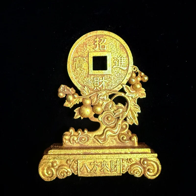 

Antique Craft Lucky Fortune Copper Coin Gourd Eight Directions of Wealth Ornament Pure Copper Gilded Ornament