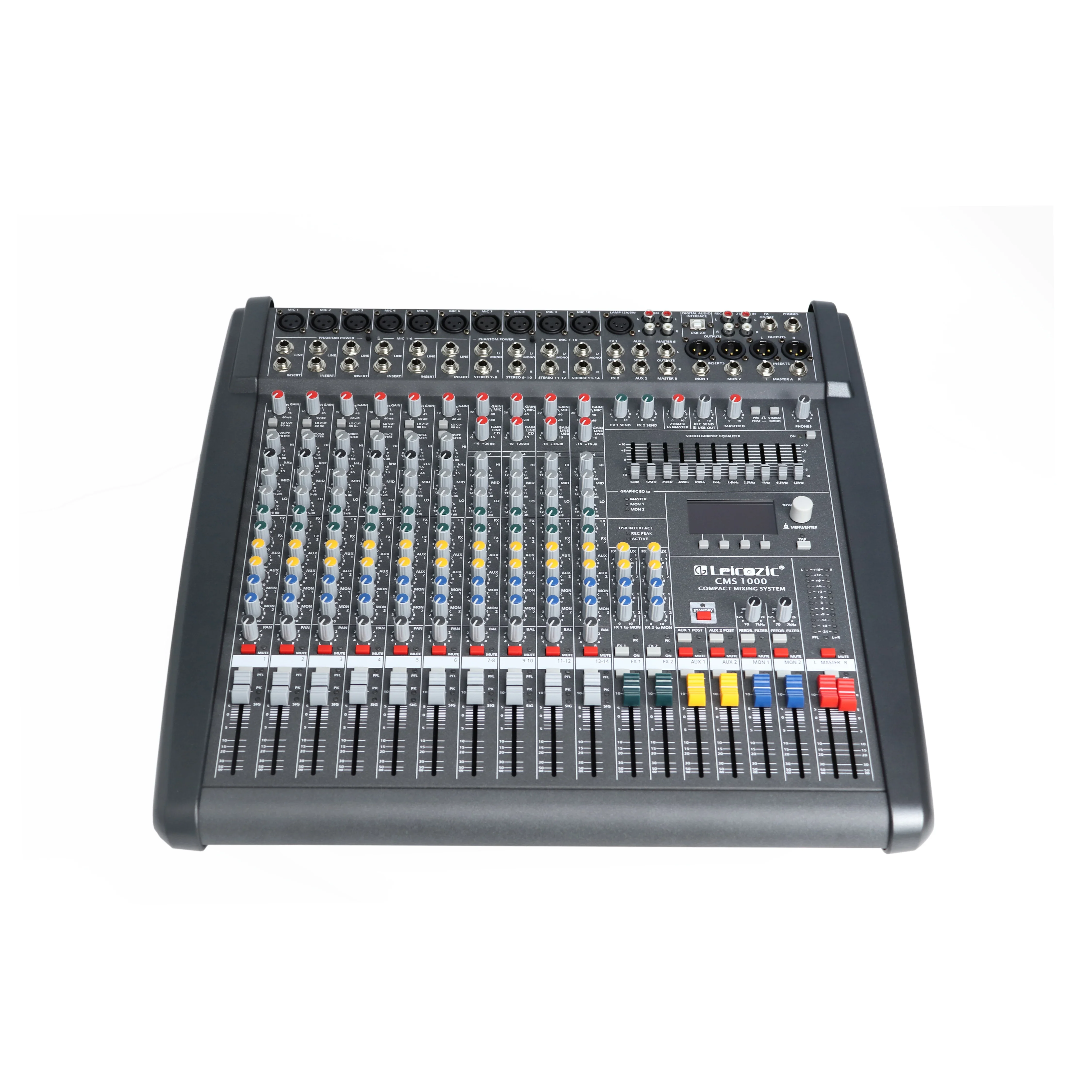 New PM1000-3 / CMS1000-3 Professional Powered Mixing Console Audio Mixer Amplifier 1300w *2 Ampli Mikser 48V Phantom