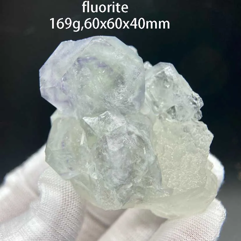 Zhejiang purple-cored green fluorite, ultra-transparent fluorite, quartz, natural mineral crystal, raw ore specimen, ornamental