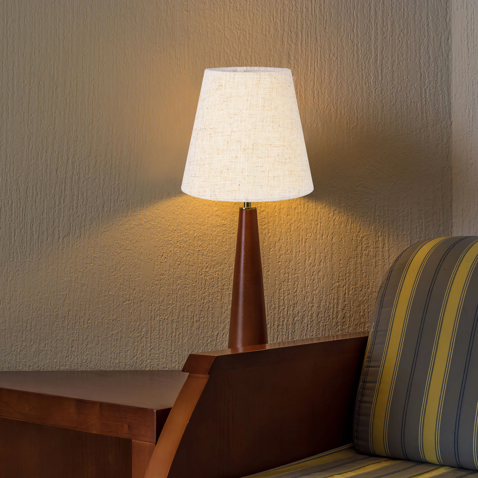 

2 Pcs Fabric Lampshade Linen Cloth Cover For Desk Table Lamp Bedroom Living Room Study Office Lighting Accessories Small Size