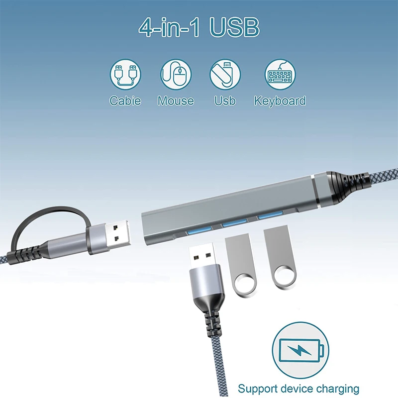 Mini USB Hub USB 3,0 Hub Multi USB Splitter Adapter 4 Ports Geschwindigkeit Mini mehrere 3 Hab USB 3,0 Hub Port USB-Hub Expander für PC