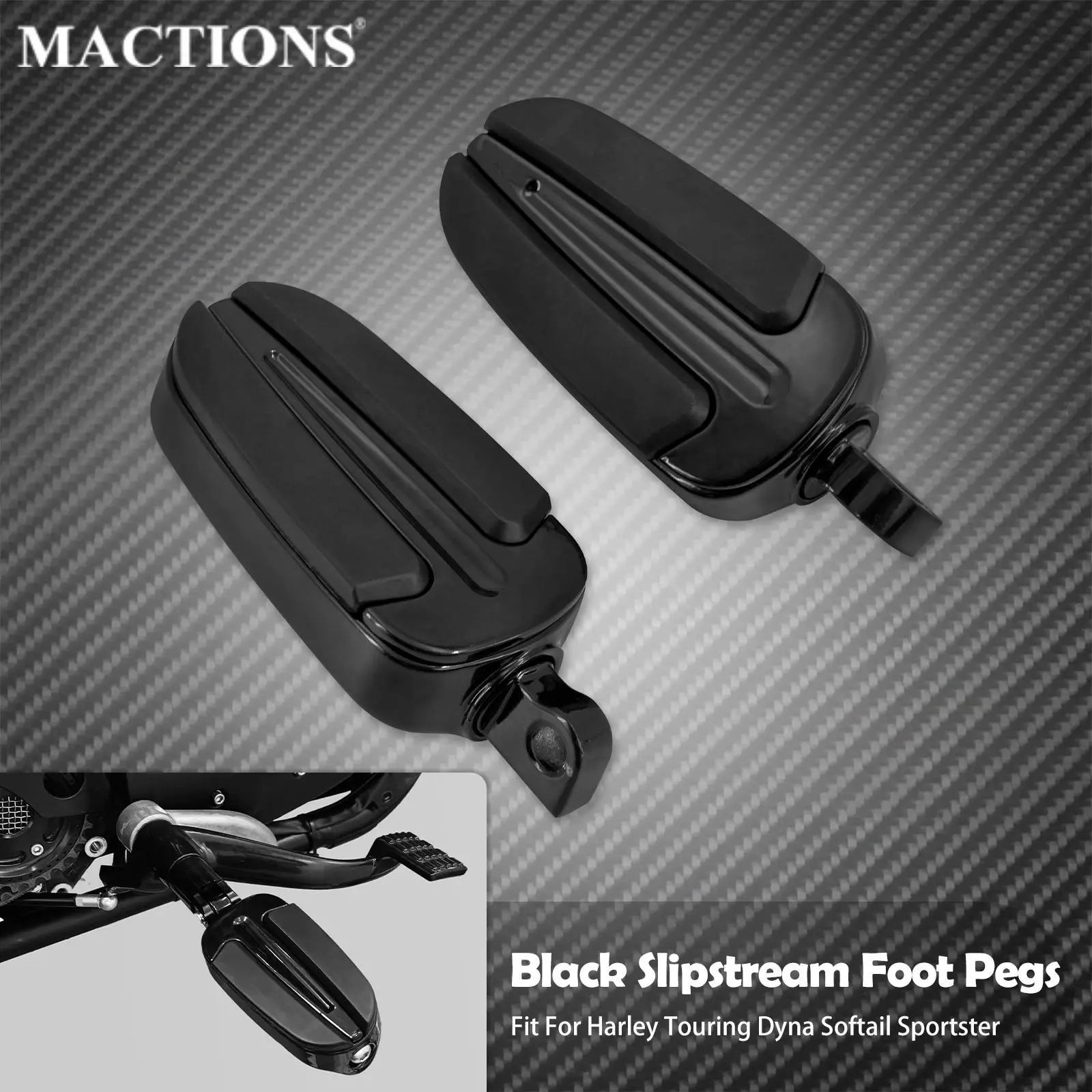 Motorcycle Slipstream Rear Passenger Footpegs Footrest Pedal For Harley Touring Road Electra Glide Limited Dyna Fat Boy Softail