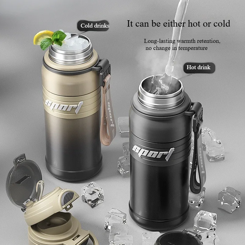 

680ml stainless steel sports vacuum insulated flask and straw coffee insulated cup, outdoor fitness thermos, travel water cup