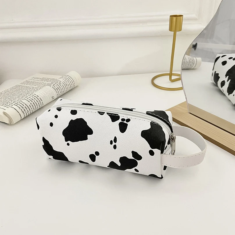 Cow Pattern Pencil Case Kawaii Stationery Pencilcase Large Capacity Pen Case Trousse Scolaire School Supplies Pencil Pouch