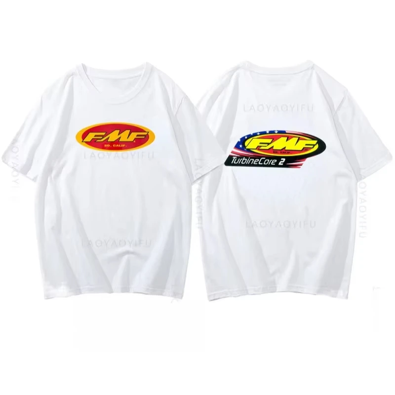 2026 Men Double Sided Motocross Graphic T Shirt Front Racing Badge Print Short Sleeve Tee Offroad Sport Streetwear Cotton Tops