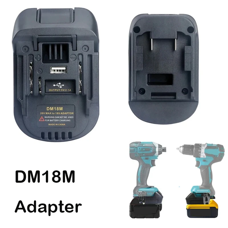 Adaptateur de batterie pour Milwaukee pour Dewalt pour Makita Bl1830 Bl1850 Batteries pour outils de batterie Dewalt DM18M adaptateur USB 1/2 pièces