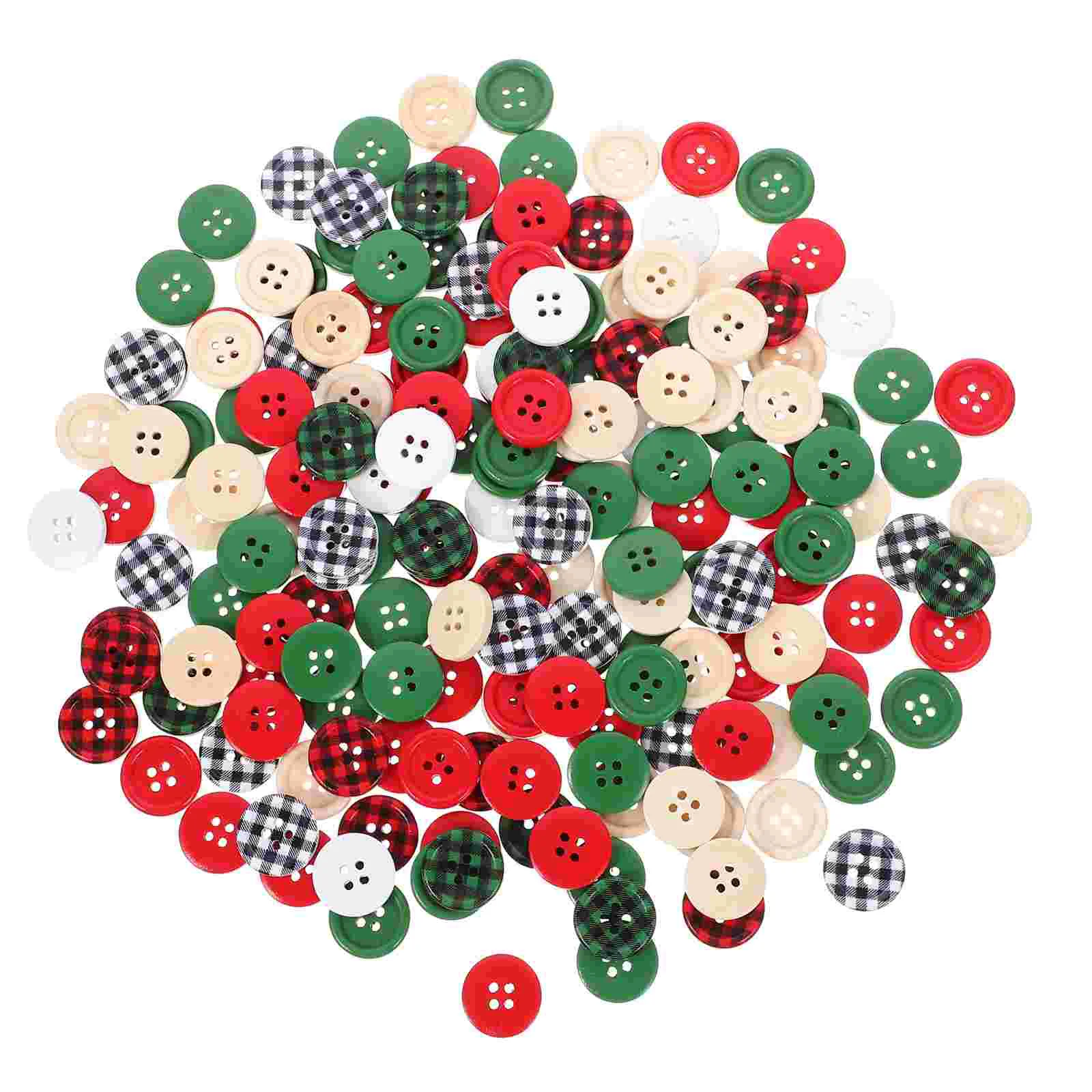 300 Pcs Christmas Buttons Clothes Cartoon DIY Craft Supplies Simple Sewing Coat Plastic for Crafts