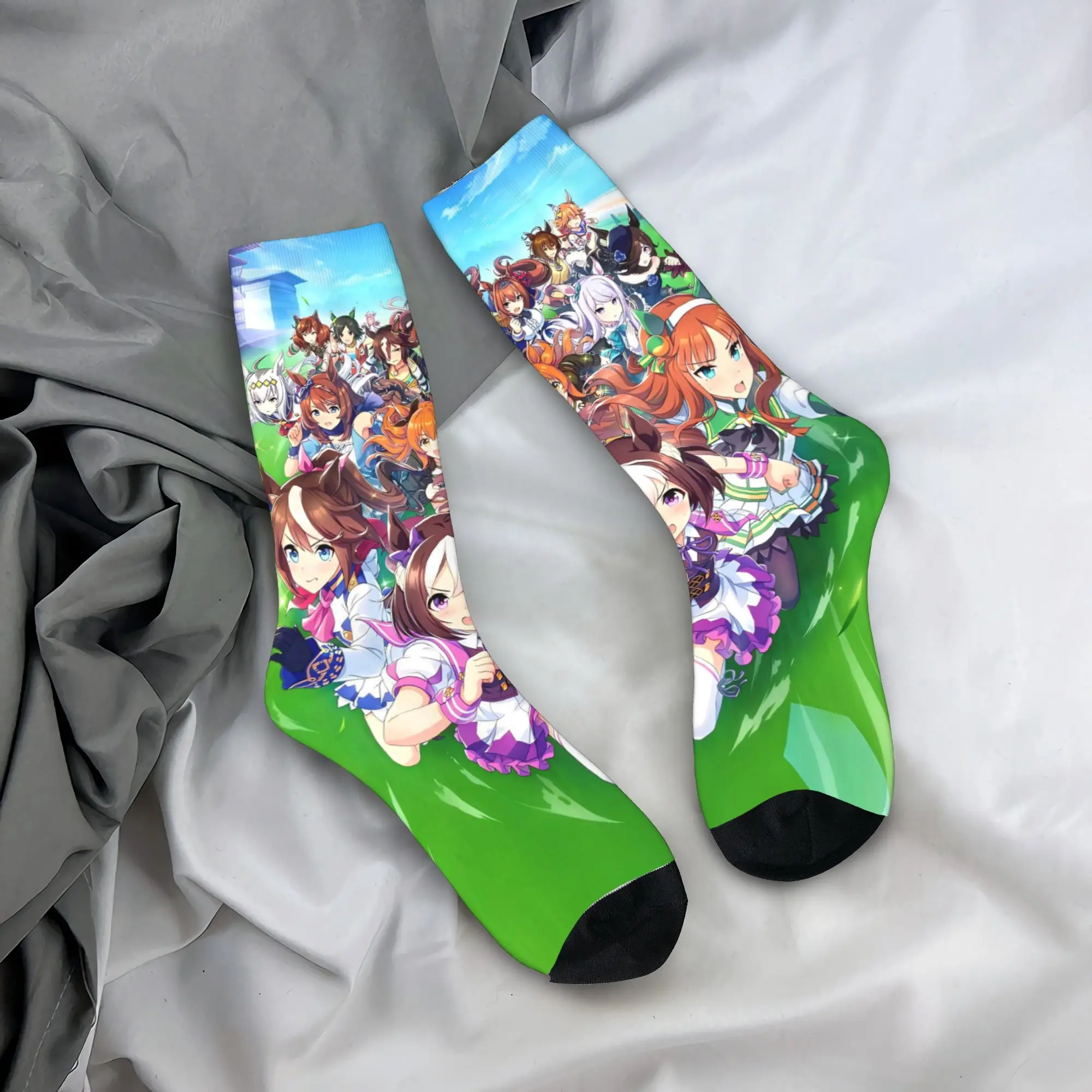 Uma Musume Stockings  Elegant Socks Adults Men Breathable Socks Autumn Running Design Anti Skid Socks Birthday Gift