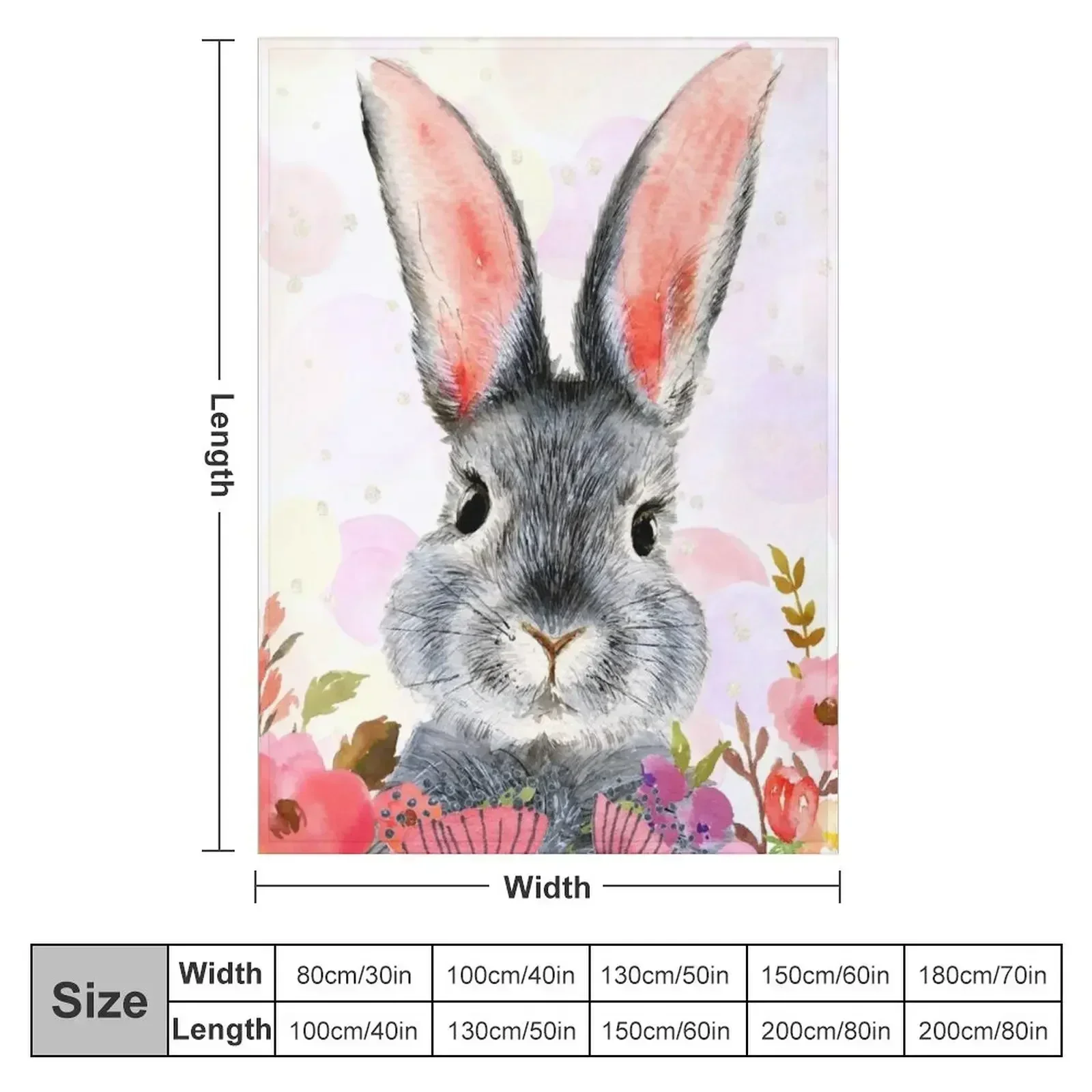 Cute and funny rabbit in flowers Throw Blanket Blankets For Sofas Cute heavy to sleep Decorative Sofas Blankets