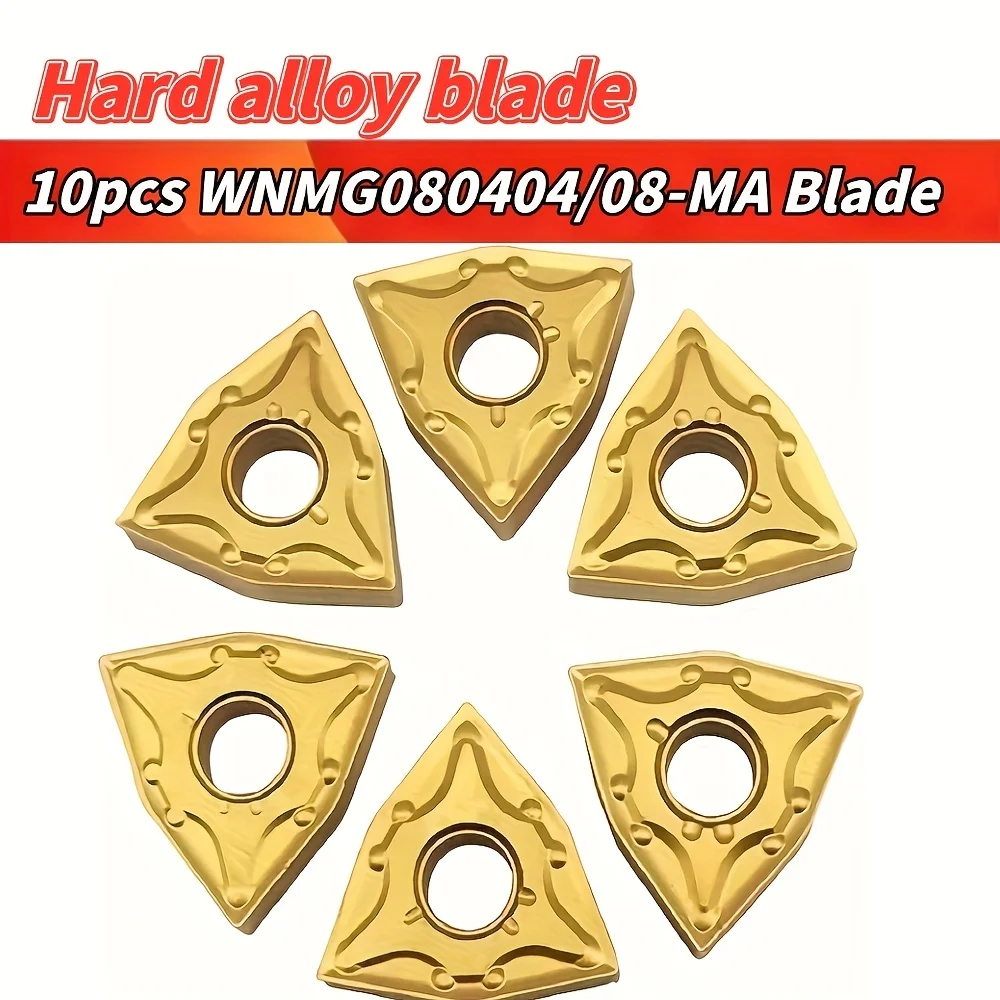 

10pcs Hard Alloy Blade WNMG080404/08-MA Suitable for Metal Processing and Turning Stainless Steel Hard Materials