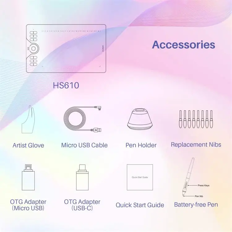 HS610 Huion المهنية القلم الإلكتروني ملحقات الكمبيوتر لوحة الرسم الرسومية #5