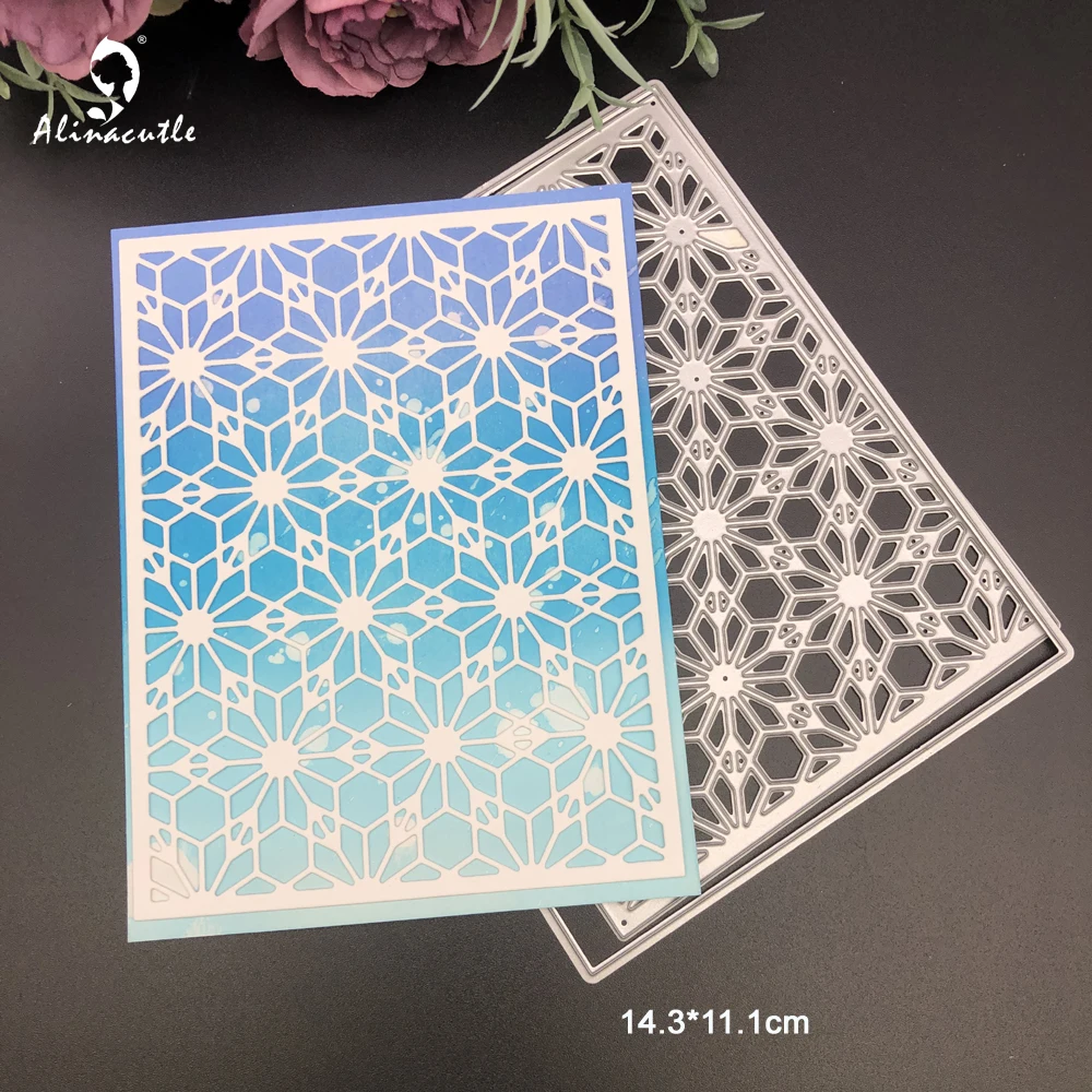 Alinacutle Flower Rectangle Cover Plate Metal Cutting Die Cut Scrapbooking Paper Craft Album Handmade Card Template Dies Cutting